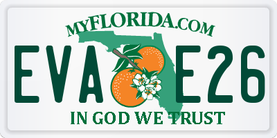 FL license plate EVAE26