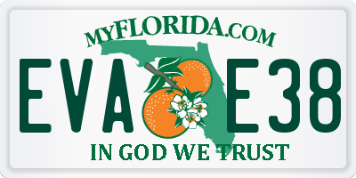FL license plate EVAE38