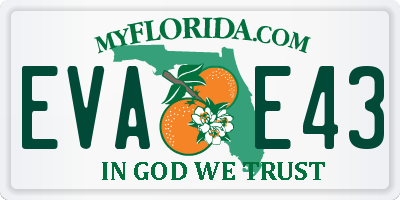 FL license plate EVAE43
