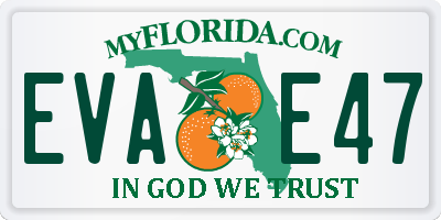 FL license plate EVAE47