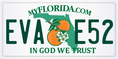 FL license plate EVAE52