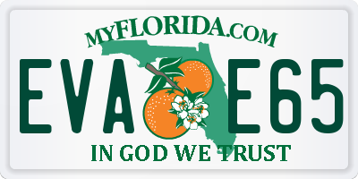 FL license plate EVAE65