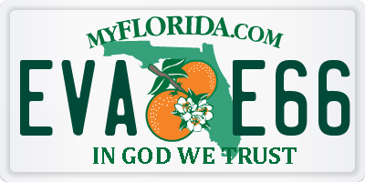 FL license plate EVAE66