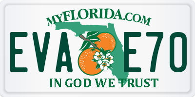 FL license plate EVAE70