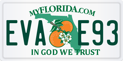 FL license plate EVAE93