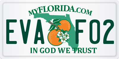 FL license plate EVAF02