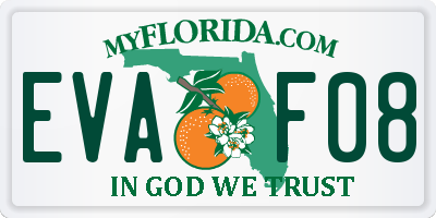 FL license plate EVAF08
