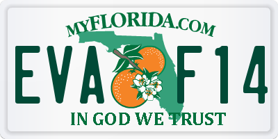 FL license plate EVAF14