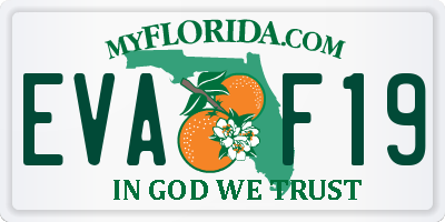 FL license plate EVAF19