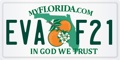 FL license plate EVAF21