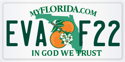 FL license plate EVAF22