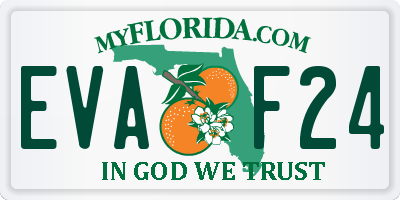 FL license plate EVAF24