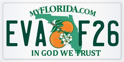 FL license plate EVAF26