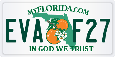 FL license plate EVAF27