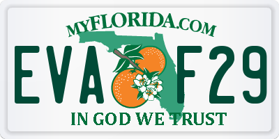 FL license plate EVAF29