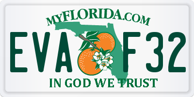 FL license plate EVAF32