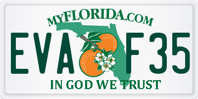 FL license plate EVAF35