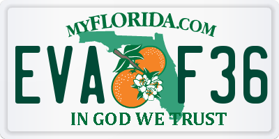 FL license plate EVAF36