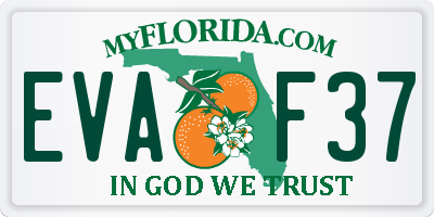 FL license plate EVAF37