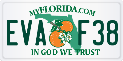 FL license plate EVAF38