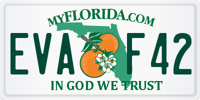 FL license plate EVAF42