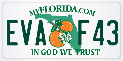 FL license plate EVAF43