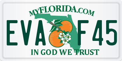 FL license plate EVAF45
