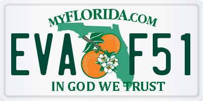 FL license plate EVAF51