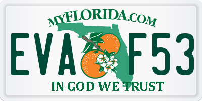 FL license plate EVAF53