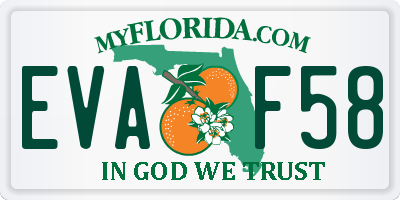 FL license plate EVAF58
