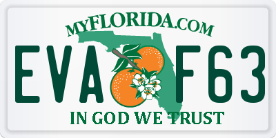 FL license plate EVAF63