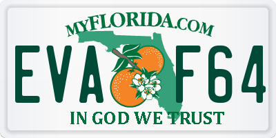 FL license plate EVAF64