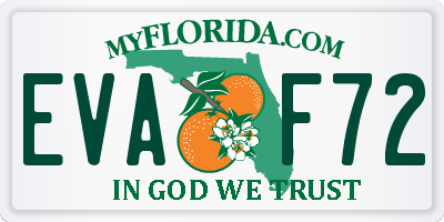 FL license plate EVAF72