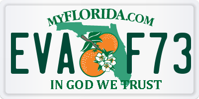 FL license plate EVAF73