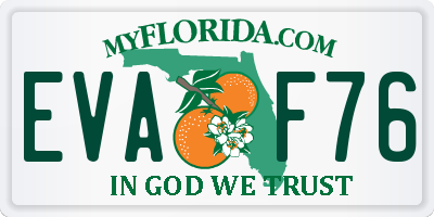 FL license plate EVAF76