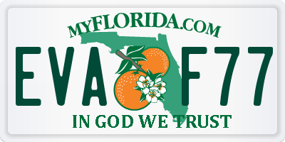 FL license plate EVAF77