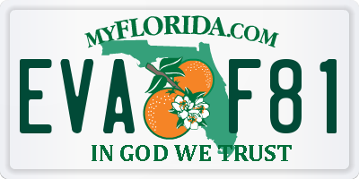 FL license plate EVAF81
