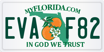 FL license plate EVAF82
