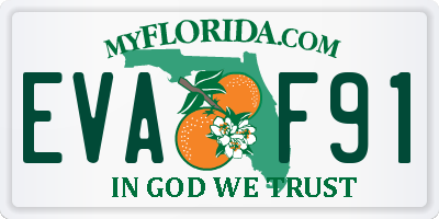 FL license plate EVAF91