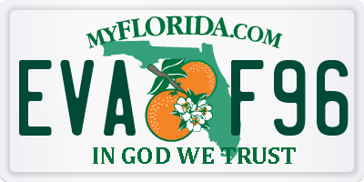 FL license plate EVAF96