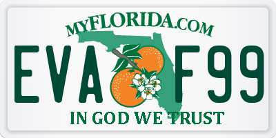FL license plate EVAF99
