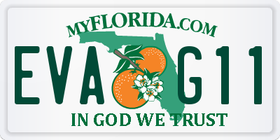 FL license plate EVAG11