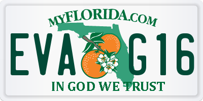 FL license plate EVAG16