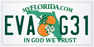 FL license plate EVAG31