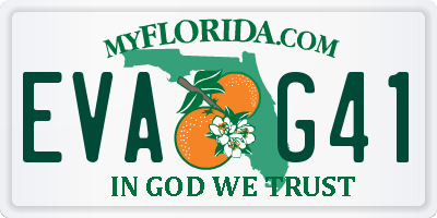 FL license plate EVAG41