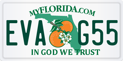 FL license plate EVAG55