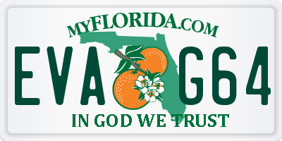FL license plate EVAG64