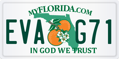 FL license plate EVAG71