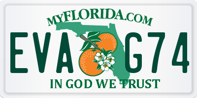 FL license plate EVAG74