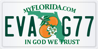 FL license plate EVAG77